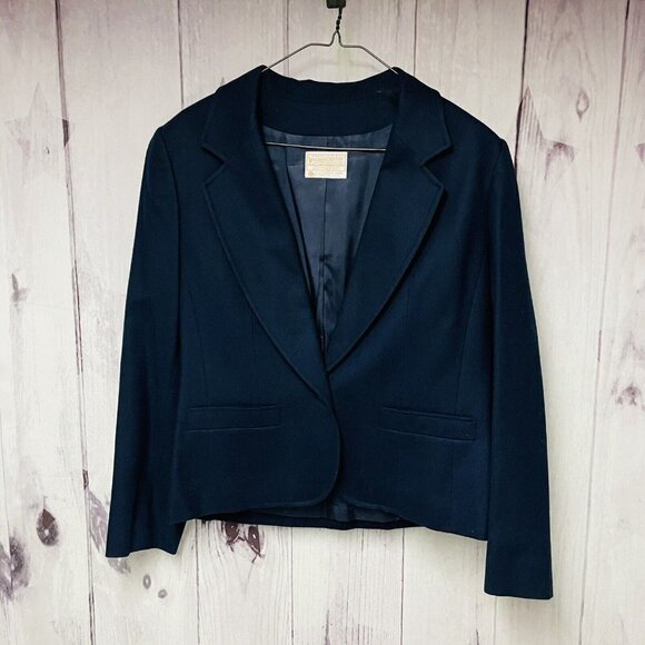 Vintage Pendleton Jacket Womens Size 10 Blue Blazer Button Front Wool - Picture 1 of 3